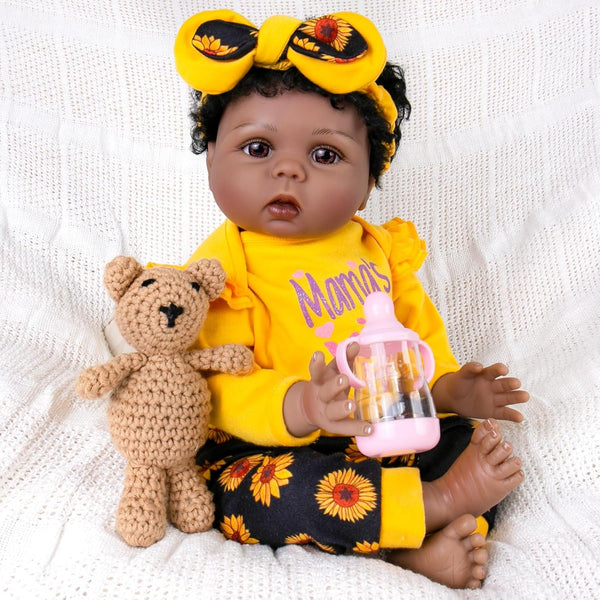 Aori Reborn Baby Dolls Black - 22 Inches Realistic Baby Doll Black