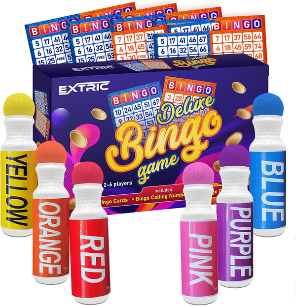 Bingo Game for Adults and Kids - Set Includes Bingo Daubers, Cards, and Calling Numbers for Family Game Night