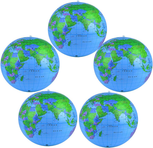 Coopay Inflatable Globe, PVC World Globe Inflatable Earth Beach Ball for Beach Playing or Teaching