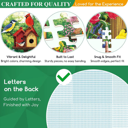 VoYouTwo 300 8-10 10-12,Flowers Nights,20.5x15 Piece Puzzles for Adults, Garden Birds Birdhouse Village Puzzle