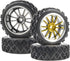ShareGoo 4Pcs 1/10 On Road Tires & Plastics Wheel Rims, 12mm Hex Compatible with Tamiya TT01 Kyosho