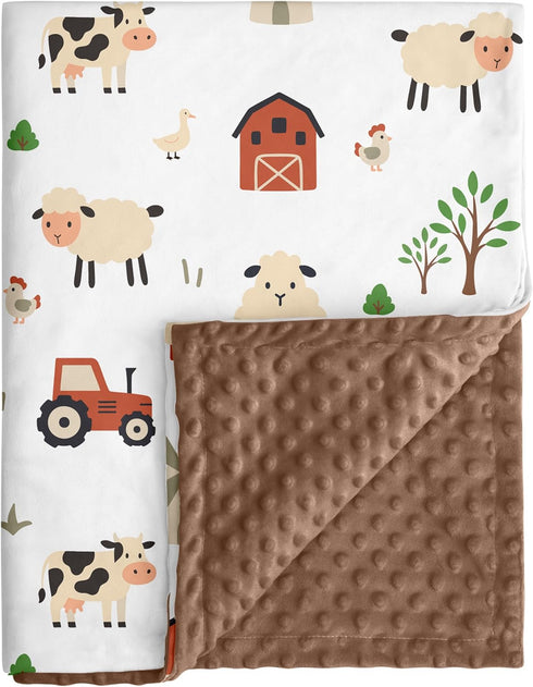 Baby Blanket for Boys Girls, 30x40 Inch Soft Lightweight Minky Dot Blanket