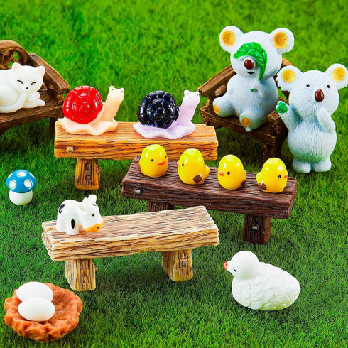 100 Pieces Mini Resin Animals, Miniature Panda and Duck Figurines for DIY Plant Bonsai Accessories