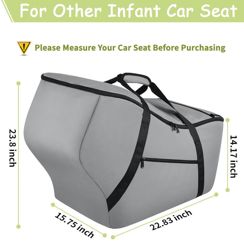 Infant Car Seat Travel Bag - Fits Chicco/Graco/Nuna/Cosco/Britax/Uppababy Car Seats, Water Dirt Tear Resistant