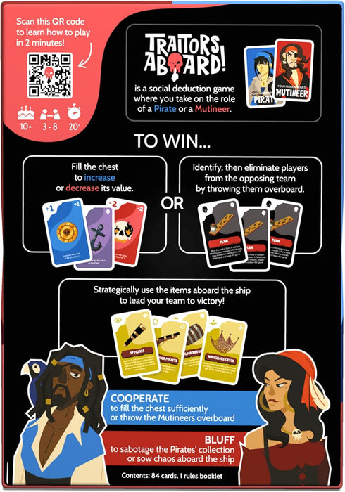Traitors Aboard Game - Award Winning Secret Identity Party Game - Fun, Strategy, Bluffing and Betrayal | Easy to Learn, 15-Minute Round | Popular Games for 3-8 Players - Ages 10+ | Family Card Game