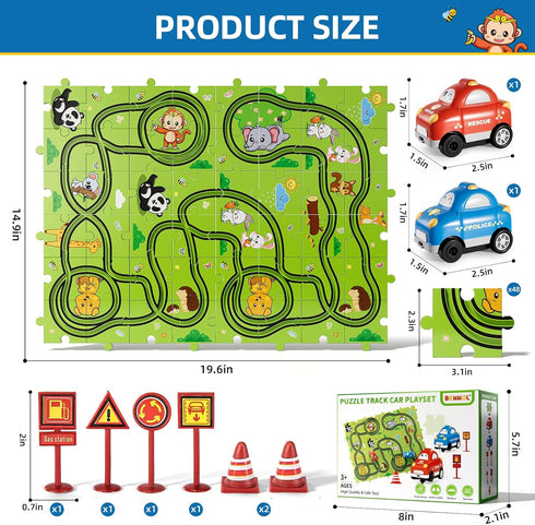 2 3 4 5 56 Set 1-3 2-4 3-5 4-6, 2 3 4 5 Bennol Toddler Toys Gifts for Year Old Boys, Jigsaw Puzzle Race Track Car