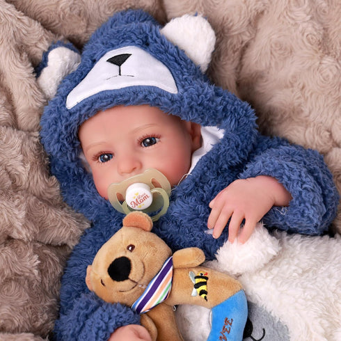 17 Inch 3 BABESIDE Lifelike Reborn Baby Dolls Boy - Handmade Realistic Baby Doll Cloth Soft Body Realistic-Newborn