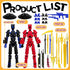 KAMOVNY T13 3D Set 2PCS Printed Action Figure Fully Assembled Multi-Jointed Robot Toys with Accessories, Poseable