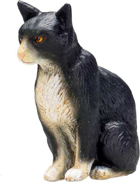 MOJO Cat Sitting Black and White Toy Figure