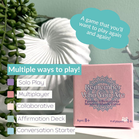 StayCalm Wellness Products Remember Who You are - Positive Affirmations Memory Matching Game | Therapy Game for School