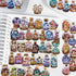 LOOGFDC 50 Pcs Vintage Mushroom Jar Stickers, Transparent Cartoon Aesthetic Stickers, Waterproof PET Vinyl Decals