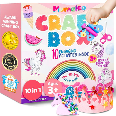 Mumaloo Unicorn Craft Box - 10 Fun Arts and Crafts for Kids