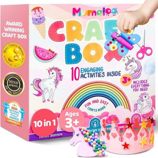 Mumaloo Unicorn Craft Box - 10 Fun Arts and Crafts for Kids