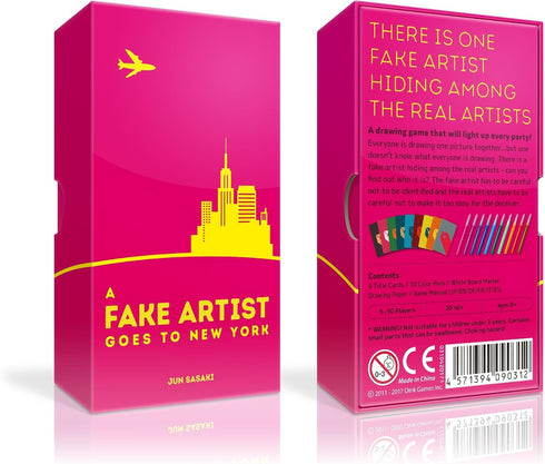 A Fake Artist Goes to New York, Japanese Social Deduction Party Game for 5-10 Players, Fun Drawing Game, Ages 8+