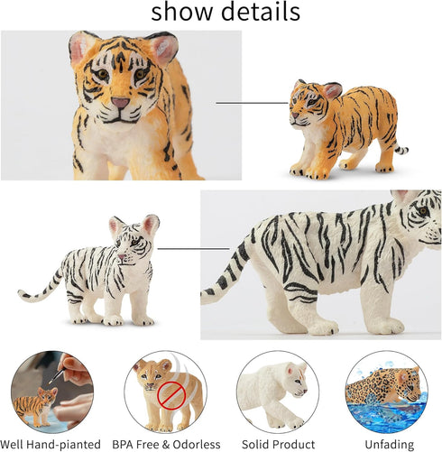 Toymany 12 Safari Animal Figurines Set, High Emulational Plastic Zoo Animals, Cake Toppers for Kids Toddlers