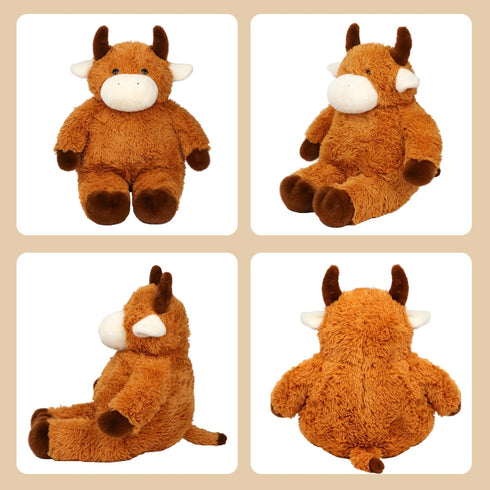 32-Inch Giant Highland Cow Plush Toy - Fluffy Stuffed Animal Gift for Kids