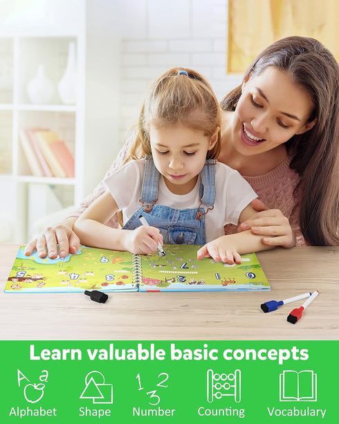 Coogam Pencil Control Tracing Workbook, Learn to Write Alphabet & Numbers, Montessori Educational Toy Gift
