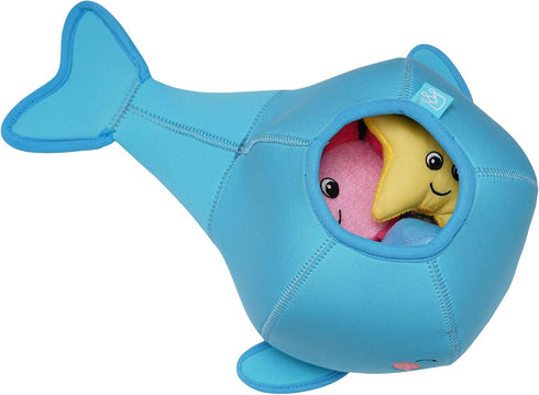 Manhattan Toy Neoprene Whale 5-Piece Floating Spill n Fill Bath Toy with Quick Dry Sponges