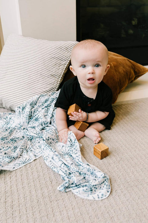 Indigo Premium Knit Baby Swaddle Blanket - Large Size