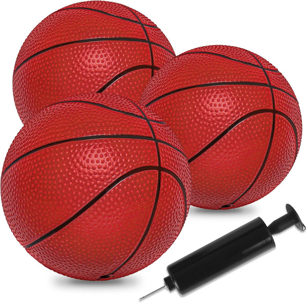 3 Pack 6" Mini Basketballs for Kids, PVC Mini Toy Basketball for Indoor and Outdoor Basketball Hoops