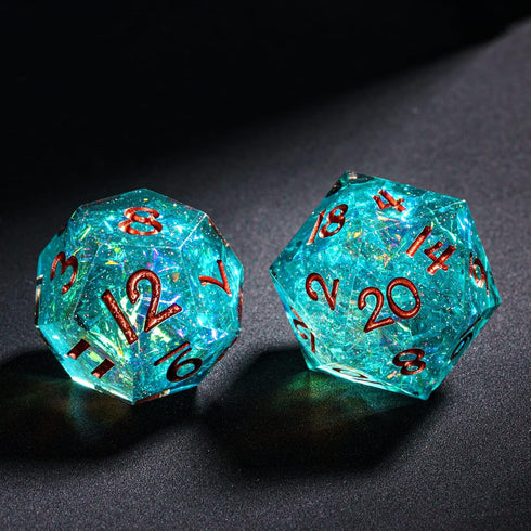 7PCS DND Dice Set | Handmade Sharp Edge Polyhedral Dice for Dungeons and Dragons TTRPG Games with Gift Box
