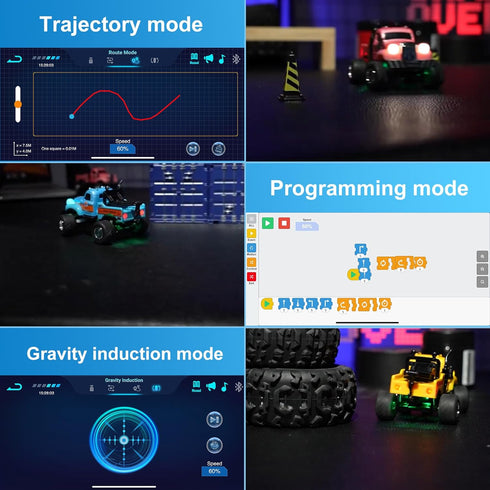 1:64 2.4Ghz 3-Speed 4-8 MOONTOY Scale Mini Alloy Truck RC Car with LED Lights, Remote and App Control Toy Car