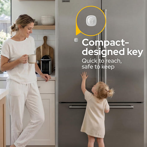 lalalark 8 Pack 2 3M Magnetic Cabinet Locks Baby Proofing with Keys, Adhesive No Drill Child Proof Cabinet Locks