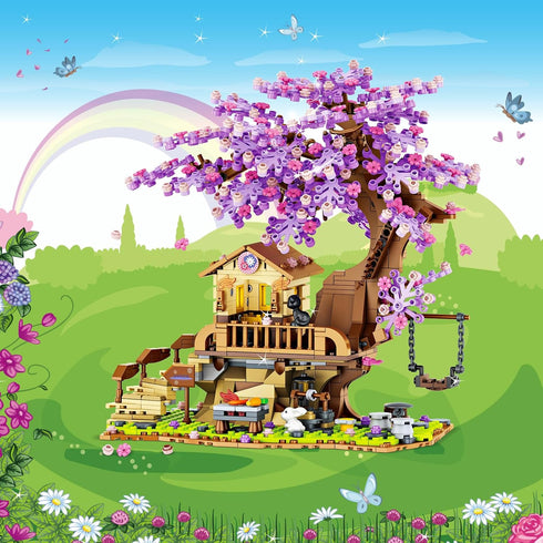 Sitodier 880pcs Set 6-14, Set 6 7 8 9 10 11 12+ Cherry Blossom Tree House Building Toy, Cherry Blossom Bonsai Building