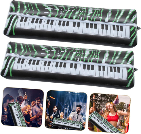 SAFIGLE 2pcs Inflatable Keyboard Microphone - Kids Musical Instrument Party Props
