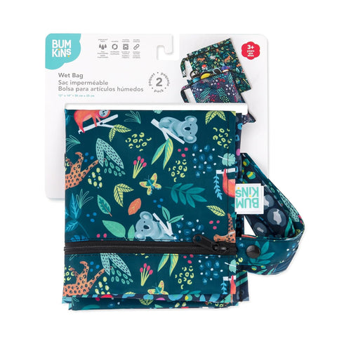 Packing, 2-pk Bumkins Waterproof Wet Bag for Baby, Travel, Swim Suit, Cloth Diapers, Pump Parts, Pool, Beach, Gym