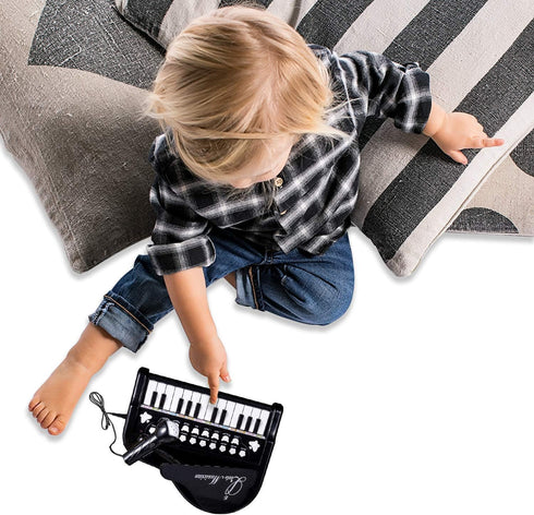 24 3+ Love&Mini Toddler Piano - Keys Black Baby Piano Toys with Microphone, Birthday Gifts for Year Old Girls and Boys