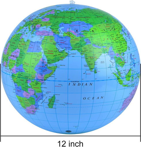 Coopay Inflatable Globe, PVC World Globe Inflatable Earth Beach Ball for Beach Playing or Teaching