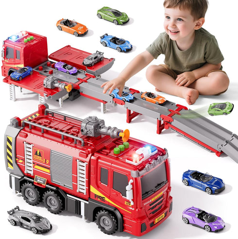 Xelabrion Set 3-5 4-7, 3 4 5 6 Sets, Fire Trucks Toy for Boys Age Fire Car Truck for Toddlers Years Old, Transport