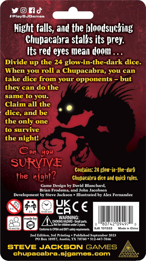 Chupacabra Survive The Night Strategy Board Game by Steve Jackson Games