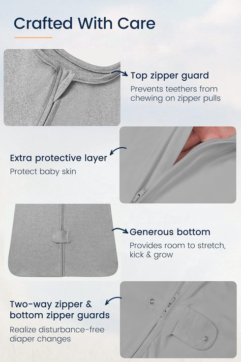 TotAha Sleep Sack, 0-6 Months, 3 Pack, Buttery Soft Wearable Blanket with 2-way Zipper for Boys & Girls