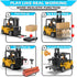RC Forklift Truck 2 in 1 Transform Lift Fork & Hook, 11 Channel Remote Control Forklift, 2 Battery, Kids Toy Gift 6+