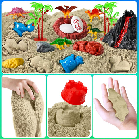 Dinosaurs Sensory Bin Kit with Play Sand - Engaging Sandbox for Kids