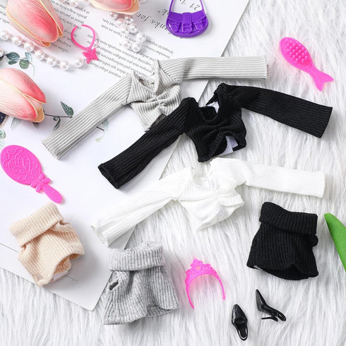 Bencailor 6 Pcs Doll Clothes for 11.8 Inch Doll, Summer Tops, Swimwear, and Winter Coat Doll Outfit