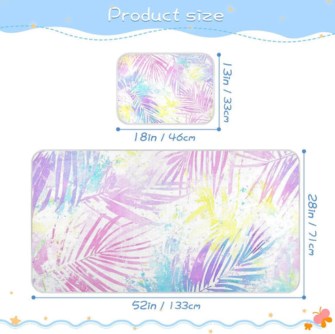 SyXIOP 28" 52" Colorful Dreamy Tropical Plants Cooling Baby Waterproof Crib Mattress Cover x Washable Crib Padding