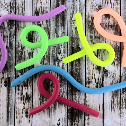 Super Z Outlet 12 Count Stretchy Jelly String Noodles Thick Rubber Fidget Sensory Toys Set for Children Birthday Party