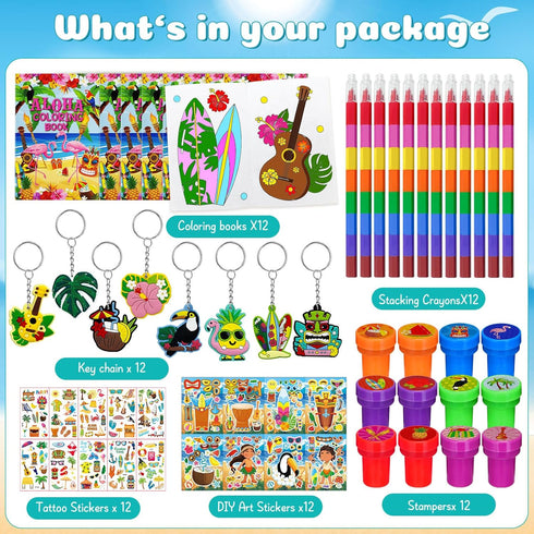 72 Summer Cinrobiye Pcs Hawaiian Luau Party Favors, Tropical Moana Flamingo Coloring Books Bulk, Aloha Tiki Birthday