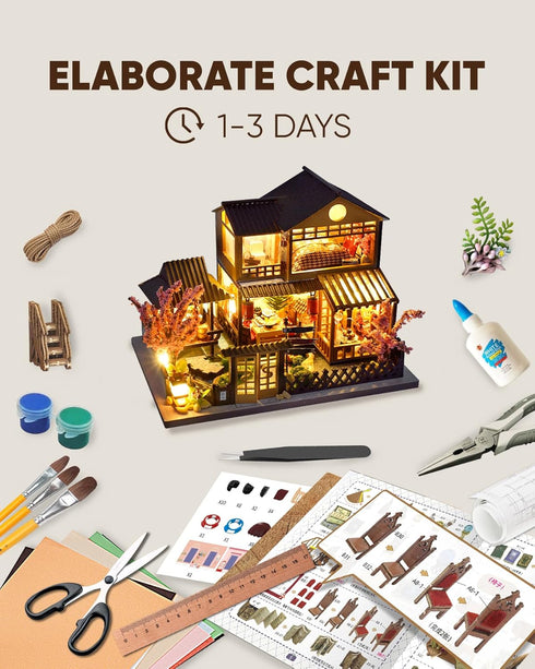 DIY Miniature House Kit, Mini House Kit for Beginners, DIY Dollhouse Kit for Adults to Build, Model Building Craft