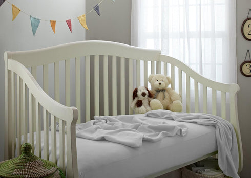 American Baby Company 100% Natural Cotton Fitted Crib Sheet, 52" x 28", White, for Boys and Girls