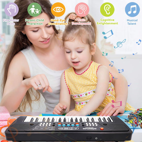 37 3-6, 3 4 5 6 Kids Piano Keyboard, Key Portable Electronic Piano for Kids Age Piano Keyboard with Microphone Musical