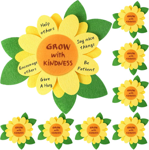 Honoson 24 Set Felt Sunflower Craft Kit Christian Bible Craft Supplies for Sunday