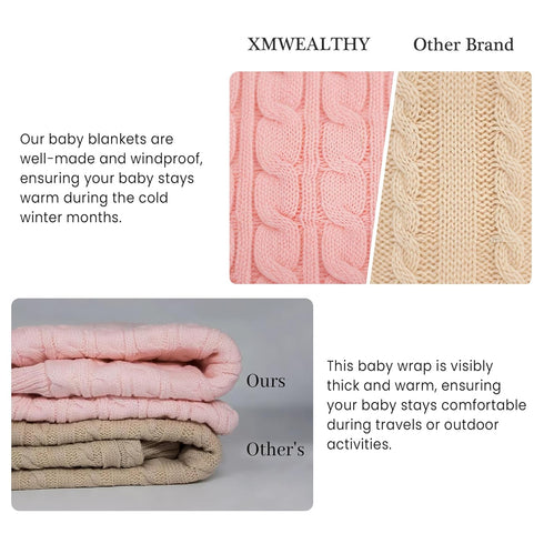 Grey1) XMWEALTHY Unisex Infant Swaddle Blankets Soft Thick Fleece Knit Baby Girls Boys Stroller Wraps (Baby
