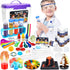 Educational Science Kit for Kids, 56 Experiments, 70+ PCS DIY STEM Projects, Lab Coat Included