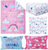 Funhouse Let's Chase Rainbows Toddler Bedding Set - 4 Piece Comforter, Sheet Set for Girls Bed, Pink