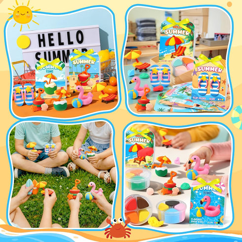 30 Sets Summer Capoda Air Dry Clay Kit for Kids End of School Year Gifts DIY Modeling Clay Arts Crafts Kit for Beach