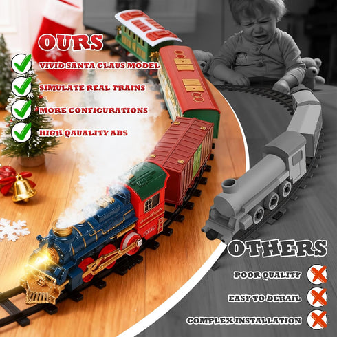 Set Set Set 3 4 5 6 7 8+ Train - Train Toys for Boys with Smokes, Lights and Sound, Toy Train for Under Christmas Tree